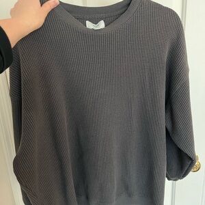 Aerie Charcoal Waffle Knit Top